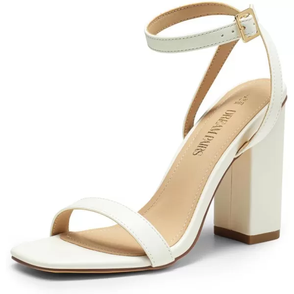 imageDREAM PAIRS Womens Chunky Clear High Heels Sandals Rhinestone Ankle Strap Open Square Toe Block Heels Cute Sparkly Heels for Wedding PartyWhitepu