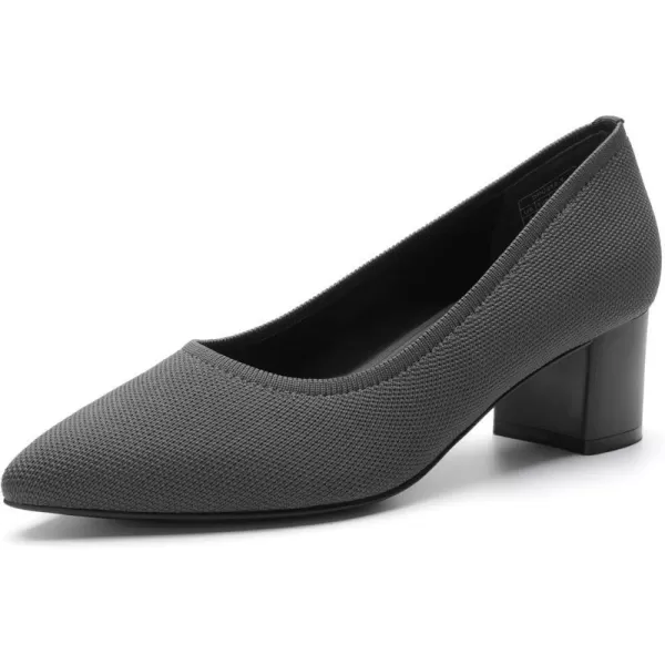 imageDREAM PAIRS Womens Chunky Low Block Heels Closed Toe Work Pumps Comfortable Knitted Pointed Toe Dress Wedding ShoesDark GreyKnitting