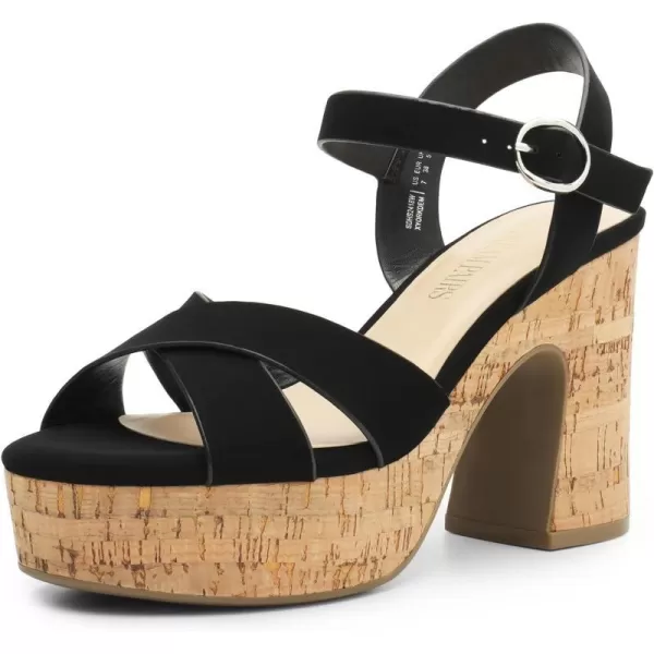 imageDREAM PAIRS Womens Chunky Platform Heels Round Open Toe Ankle Strap High Heeled Sandals for Party BrunchBlacknubuck