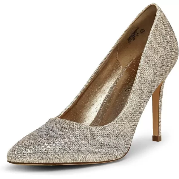 imageDREAM PAIRS Womens Closed Toe High Heels Dress Pointed Toe Wedding Pump ShoesGold Glitter