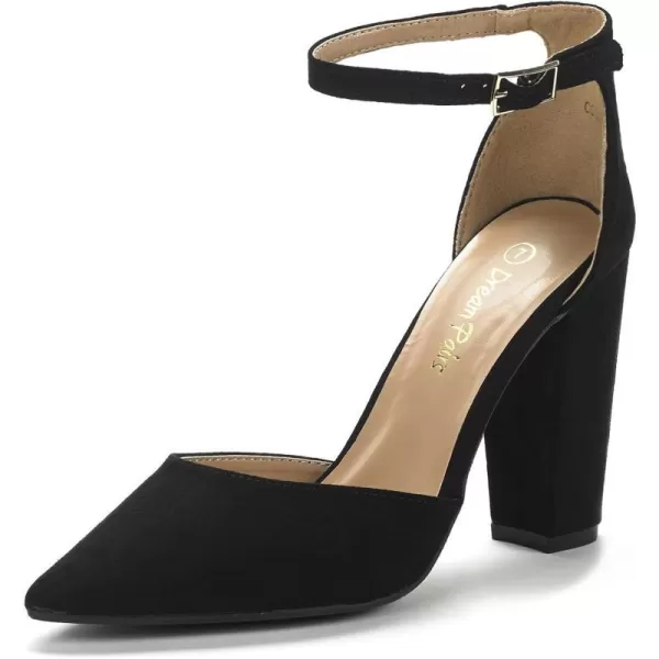 imageDREAM PAIRS Womens Coco Pointed Toe High Heels Pump ShoesBlack Suede