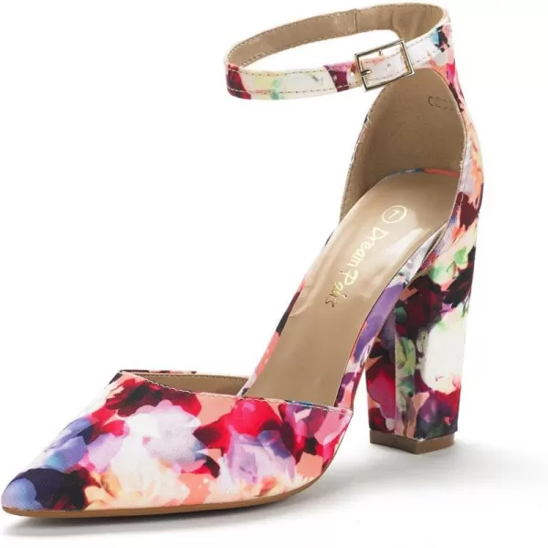 imageDREAM PAIRS Womens Coco Pointed Toe High Heels Pump ShoesFloral