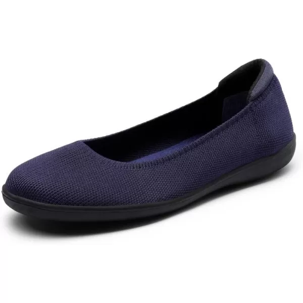 imageDREAM PAIRS Womens Comfortable Ballet Dressy Work Flats Round Toe Slip on Office ShoesNavyknit