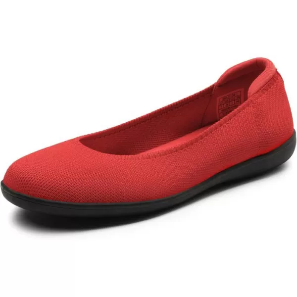 imageDREAM PAIRS Womens Comfortable Ballet Dressy Work Flats Round Toe Slip on Office ShoesRedknit