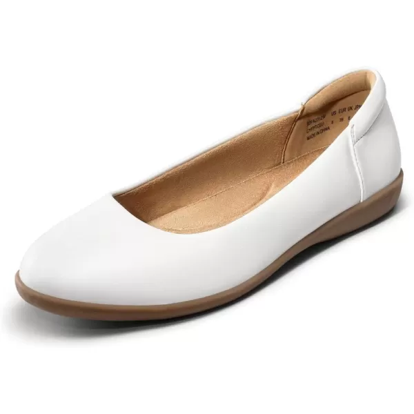 imageDREAM PAIRS Womens Comfortable Ballet Dressy Work Flats Round Toe Slip on Office ShoesWhite