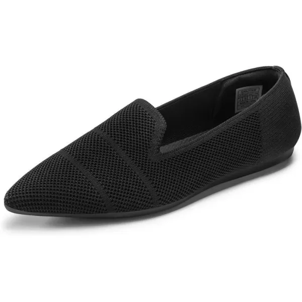 imageDREAM PAIRS Womens Comfortable Dressy Flats Pointed Toe Knit Loafers Business Work ShoesBlack