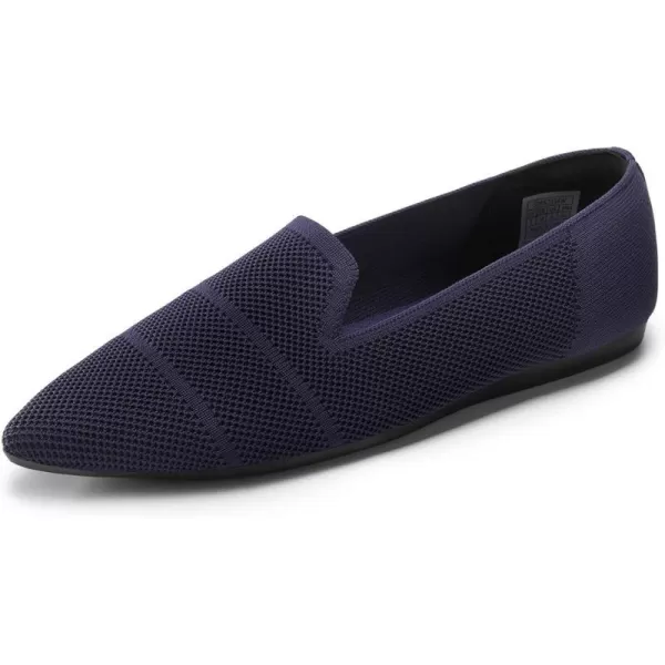 imageDREAM PAIRS Womens Comfortable Dressy Flats Pointed Toe Knit Loafers Business Work ShoesNavy