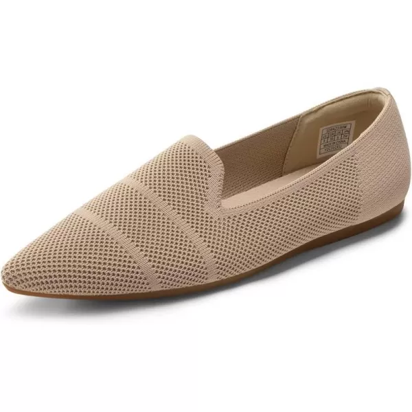 imageDREAM PAIRS Womens Comfortable Dressy Flats Pointed Toe Knit Loafers Business Work ShoesNude