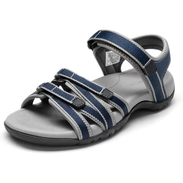 imageDREAM PAIRS Womens Comfortable Hiking Walking Sandal with Adjustable Hook and Loop Strap Sports TravelSummer Beach Outdoor Light Weight Water ShoesNavy