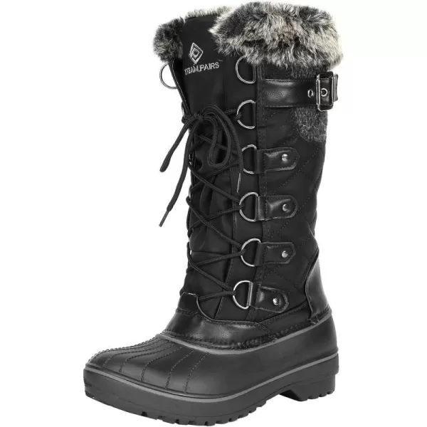 imageDREAM PAIRS Womens DP Warm Faux Fur Lined Mid Calf Winter Snow BootsAvablack