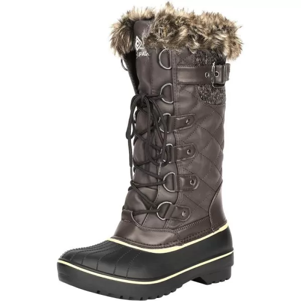 imageDREAM PAIRS Womens DP Warm Faux Fur Lined Mid Calf Winter Snow BootsAvabrown