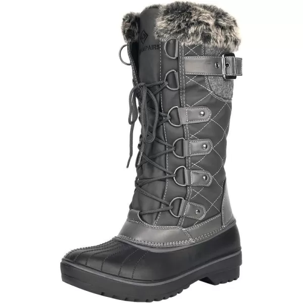 imageDREAM PAIRS Womens DP Warm Faux Fur Lined Mid Calf Winter Snow BootsAvagrey