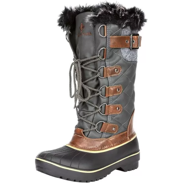 imageDREAM PAIRS Womens DP Warm Faux Fur Lined Mid Calf Winter Snow BootsAvakhaki
