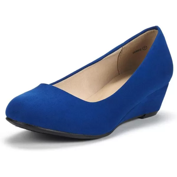 imageDREAM PAIRS Womens Debbie Mid Wedge Heel Pump ShoesRoyal Blue