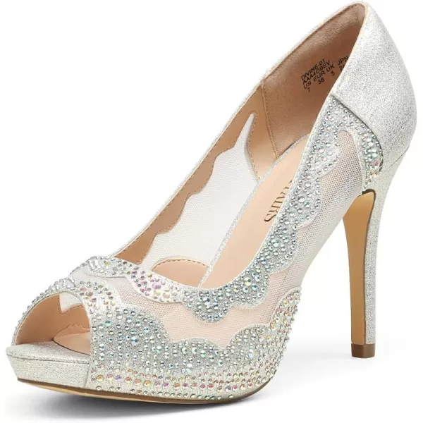 imageDREAM PAIRS Womens Divine01 High Heels Dress Pump ShoesSilver