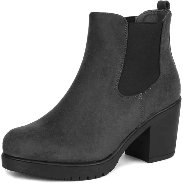 imageDREAM PAIRS Womens FRE High Heel Chelsea Style Ankle BootieGrey