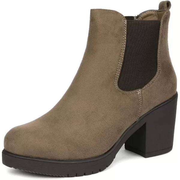 imageDREAM PAIRS Womens FRE High Heel Chelsea Style Ankle BootieKhaki
