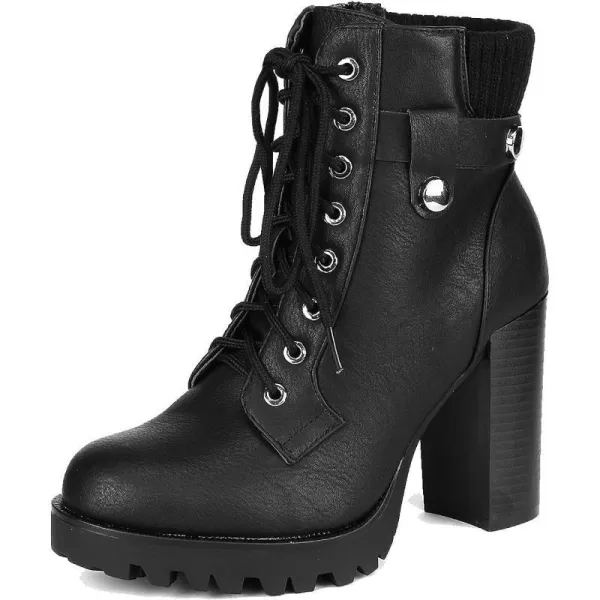 imageDREAM PAIRS Womens Fashion Ankle Boots  Chunky High Heel BootiesScandlBlack