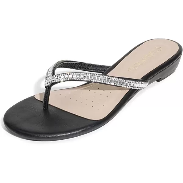 imageDREAM PAIRS Womens Fashion Rhinestones Design Slides SandalsBlack03