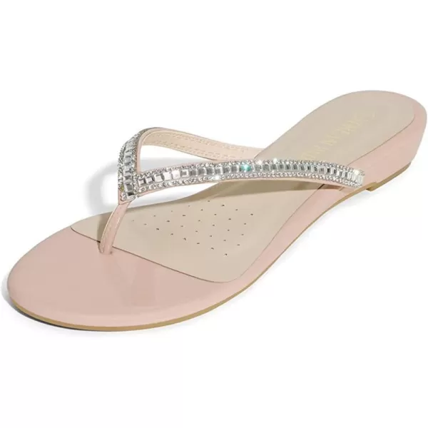 imageDREAM PAIRS Womens Fashion Rhinestones Design Slides SandalsNude03