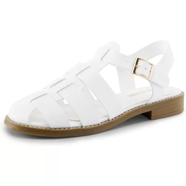 imageDREAM PAIRS Womens Fisherman Gladiator Woven Flat Sandals for SummerWhitepu