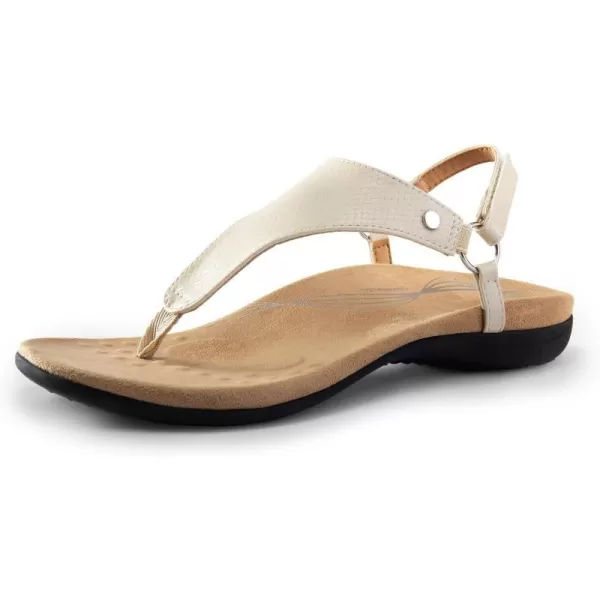 imageDREAM PAIRS Womens Flat Sandals Walking Sandals with Concealed Orthotic Arch SupportNude