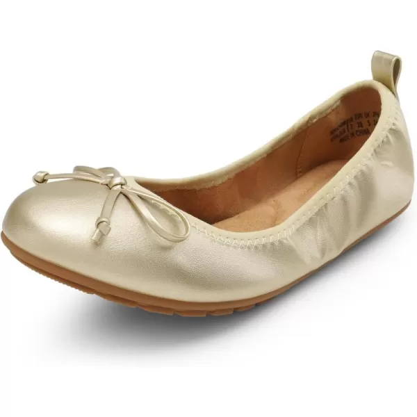 imageDREAM PAIRS Womens Flats Foldable Ballet Flats for Women Bowknot Round Toe Comfort Light Weight SlipOn Dress ShoesGold