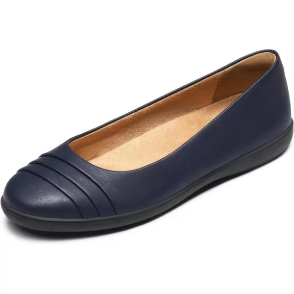 imageDREAM PAIRS Womens Flats with Arch Support Ballet Flats for Women Dressy Comfortable Round Toe amp Slip On Office ShoesNavy