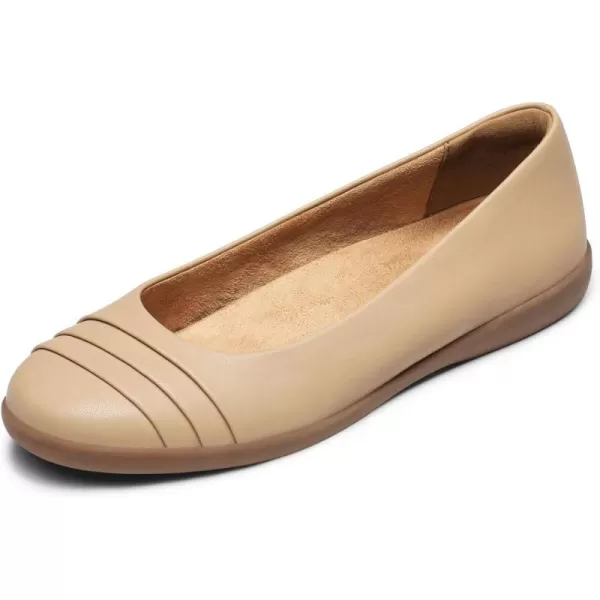 imageDREAM PAIRS Womens Flats with Arch Support Ballet Flats for Women Dressy Comfortable Round Toe amp Slip On Office ShoesNude