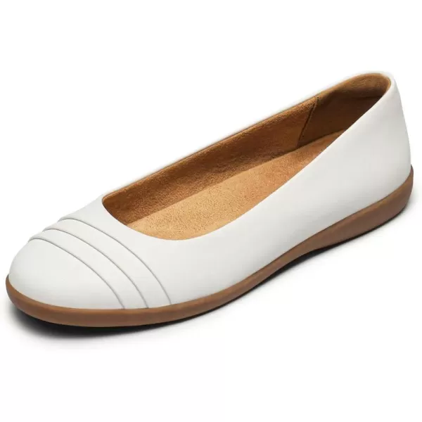 imageDREAM PAIRS Womens Flats with Arch Support Ballet Flats for Women Dressy Comfortable Round Toe amp Slip On Office ShoesWhite