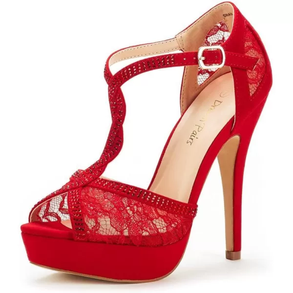 imageDREAM PAIRS Womens Heeled Sandals PumpRed