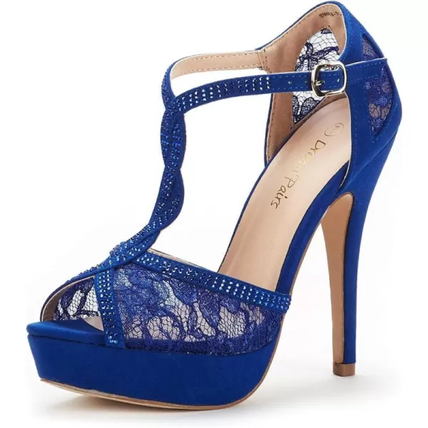 imageDREAM PAIRS Womens Heeled Sandals PumpRoyal Blue
