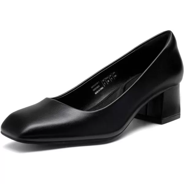 imageDREAM PAIRS Womens Heels Chunky Block Heels Square Closed Toe Low Heels Dress Shoes Comfortable Wedding Party Office Pumps ShoesBlack