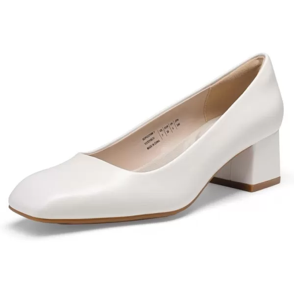 imageDREAM PAIRS Womens Heels Chunky Block Heels Square Closed Toe Low Heels Dress Shoes Comfortable Wedding Party Office Pumps ShoesWhite