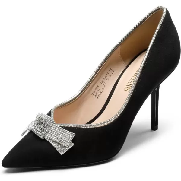 imageDREAM PAIRS Womens Heels Pointed Toe Pump Shoes for WomenBlacksuede