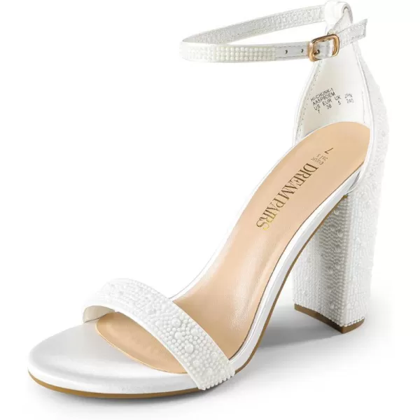 imageDREAM PAIRS Womens HiChunk High Heel Pump SandalsWhitepearl