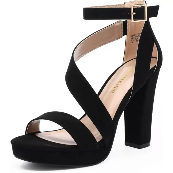 imageDREAM PAIRS Womens HiLo High Heel Platform Pump SandalsBlacksuede N