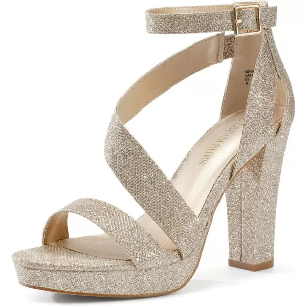 imageDREAM PAIRS Womens HiLo High Heel Platform Pump SandalsGold N