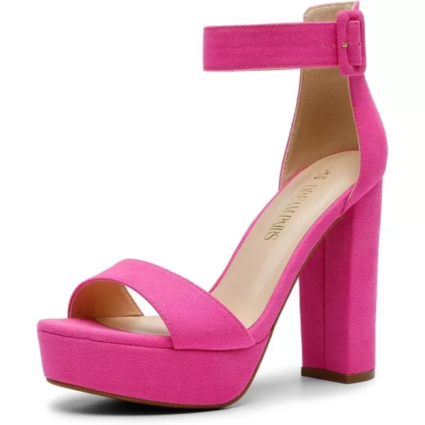 imageDREAM PAIRS Womens HiLo High Heel Platform Pump SandalsHot Pinksuede