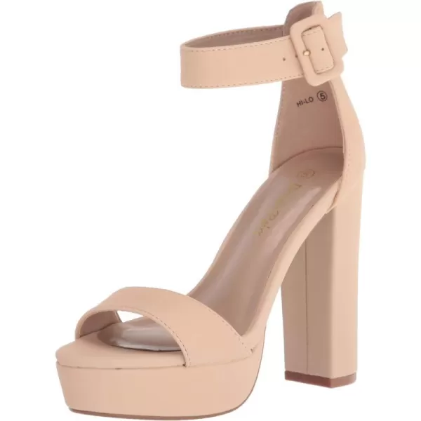 imageDREAM PAIRS Womens HiLo High Heel Platform Pump SandalsNude Nubuck
