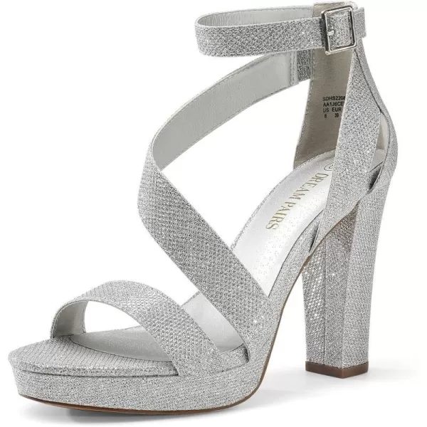 imageDREAM PAIRS Womens HiLo High Heel Platform Pump SandalsSilver N