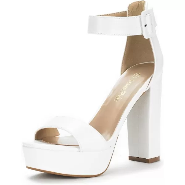 imageDREAM PAIRS Womens HiLo High Heel Platform Pump SandalsWhitePu