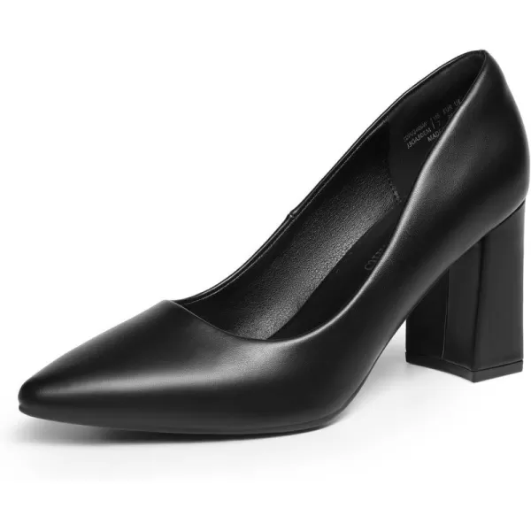 imageDREAM PAIRS Womens High Chunky Pointed Closed Toe Block Heels Wedding Classic Slip On Dress Pumps ShoesBlack