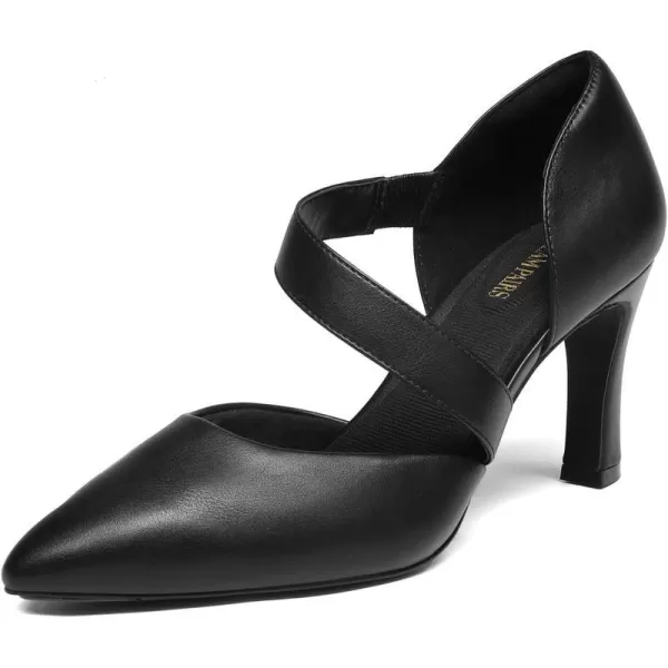 imageDREAM PAIRS Womens High Heels Pumps Dress Closed Pointed Toe Comfortable DOrsay Pumps Shoes for Work Office Wedding DancingBlackpu