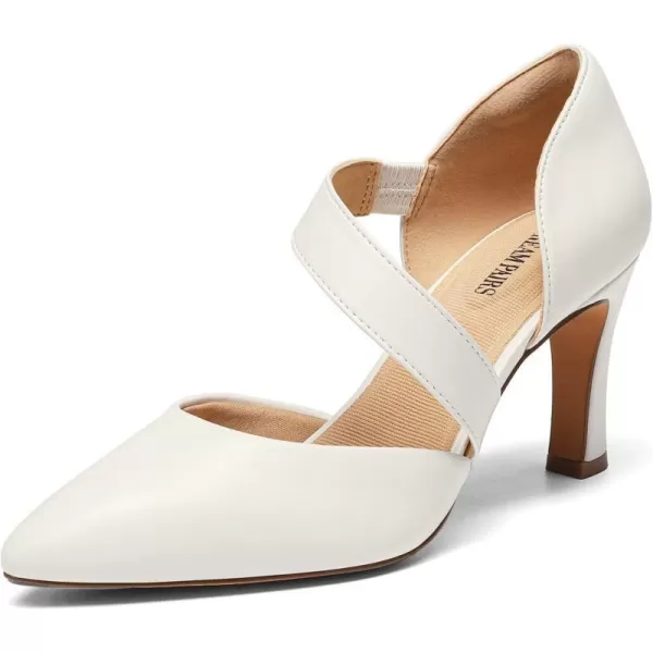imageDREAM PAIRS Womens High Heels Pumps Dress Closed Pointed Toe Comfortable DOrsay Pumps Shoes for Work Office Wedding DancingWhitepu