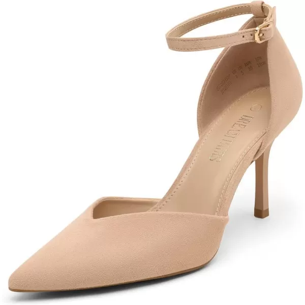 imageDREAM PAIRS Womens High Heels Strappy Closed Toe Stiletto Ankle Strap Pointed Toe DOrsay Heel Dress Wedding Party Pumps ShoesNude
