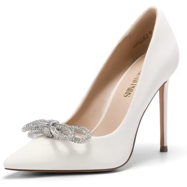 imageDREAM PAIRS Womens High Heels for Women Classic Pointed Closed Toe Heels Sexy Sparkly Rhinestone Stiletto Pumps Elegant Versatile Wedding Bridal Party Dress ShoesWhite