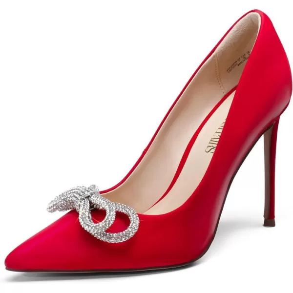 imageDREAM PAIRS Womens High Heels for Women Classic Pointed Closed Toe Heels Sexy Sparkly Rhinestone Stiletto Pumps Elegant Versatile Wedding Bridal Party Dress ShoesRed