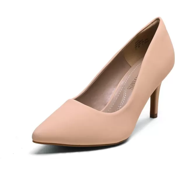 imageDREAM PAIRS Womens High Stiletto Heels Closed Pointed Toe Dress Pumps Shoes for Wedding Work Office Business 3 InchesNudeNubuck