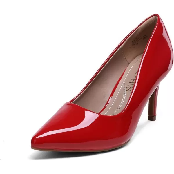 imageDREAM PAIRS Womens High Stiletto Heels Closed Pointed Toe Dress Pumps Shoes for Wedding Work Office Business 3 InchesRedPat